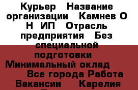 Курьер › Название организации ­ Камнев О.Н, ИП › Отрасль предприятия ­ Без специальной подготовки › Минимальный оклад ­ 30 000 - Все города Работа » Вакансии   . Карелия респ.,Петрозаводск г.